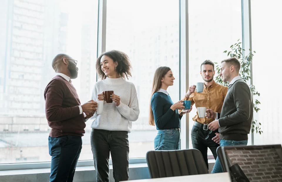 People connecting at a networking event